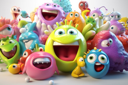 a wide range of emotions are depicted in the form of emoji colored smiley figures various emotions. emotional happy easter eggs. Generative AIの素材