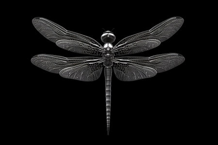 silhouette of a dragonfly on a dark background. Generative Aiの素材