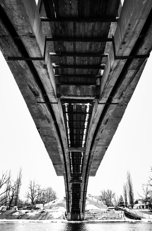 The construction of the bridge. Bottom view.の写真素材