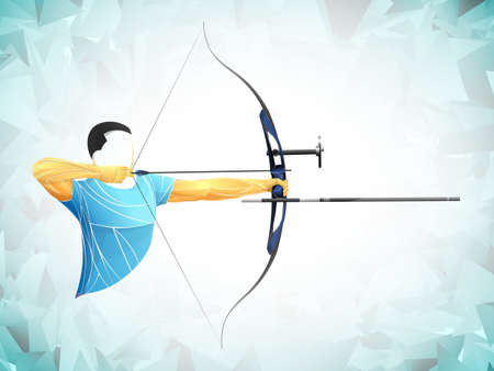 stylized, geometric archer, athlete vectorのイラスト素材