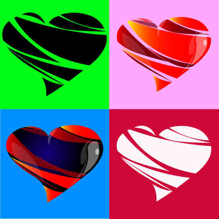 Hand drawn hearts. Design elements for Valentine's day.のイラスト素材