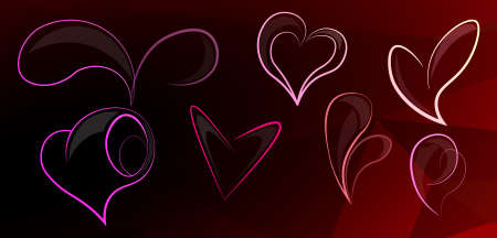 Hand drawn hearts. Design elements for Valentine's day.のイラスト素材