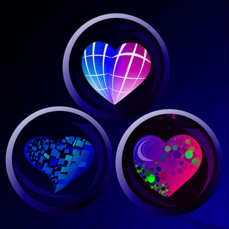 Hand drawn hearts. Design elements for Valentine's day.のイラスト素材