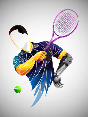 Abstract tennis player. Vector illustrationのイラスト素材