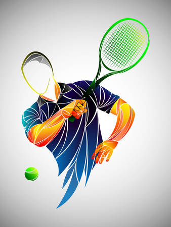 Abstract tennis player. Vector illustrationのイラスト素材
