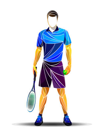 Abstract tennis player. Vector illustrationのイラスト素材