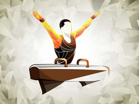 gymnast pommel horseのイラスト素材