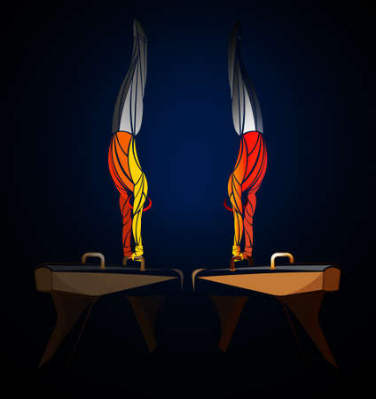 gymnast pommel horseのイラスト素材