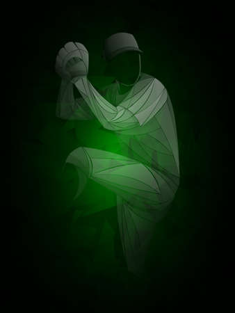 Vector illustration of a baseball player hitting the ball. Beautiful sport themed poster. Abstract background, summer sports, team gameのイラスト素材