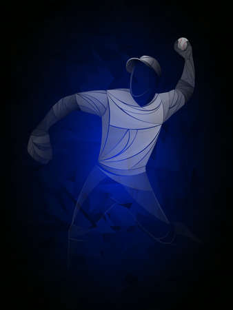 Vector illustration of a baseball player hitting the ball. Beautiful sport themed poster. Abstract background, summer sports, team gameのイラスト素材