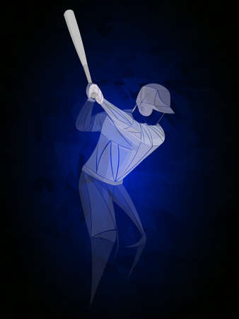 Vector illustration of a baseball player hitting the ball. Beautiful sport themed poster. Abstract background, summer sports, team gameのイラスト素材