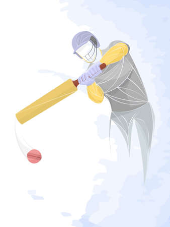 Vector illustration of a baseball player hitting the ball. Beautiful sport themed poster. Abstract background, summer sports, team gameのイラスト素材