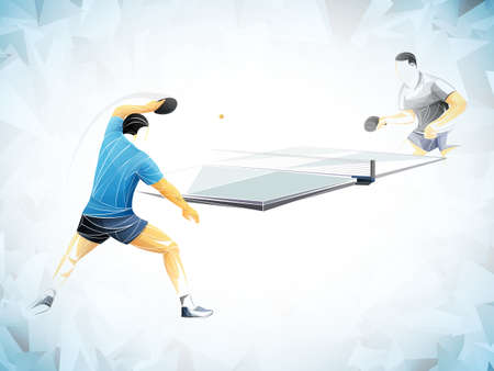 table tennis, ping pong, table tennis, Player, athlete, game, vectorのイラスト素材