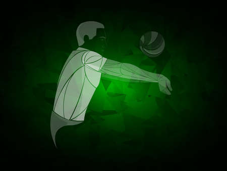Abstract volleyball player, volleyball sports stylized, geometric vectorのイラスト素材