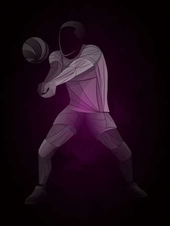 Abstract volleyball player, volleyball sports stylized, geometric vectorのイラスト素材