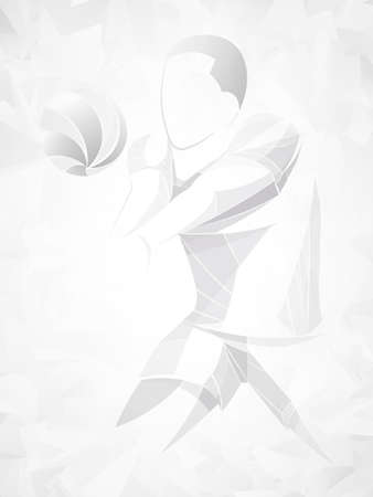Abstract volleyball player, volleyball sports stylized, geometric vectorのイラスト素材