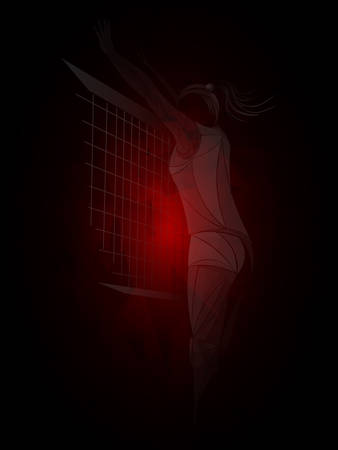 Abstract volleyball player, volleyball sports stylized, geometric vectorのイラスト素材