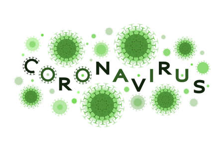 Earth, planet virus. Bacteria, coronavirus, microbe green vector. Coronaviruses cause diseases in mammals, humans. Deadly type of virus 2019-nCoV. Novel Coronavirus 2019. Pneumonia disease. The spreadのイラスト素材