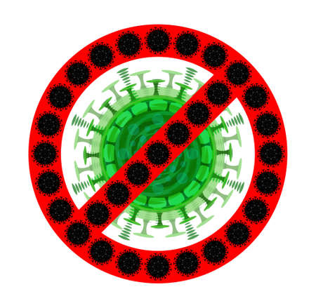 Earth, planet virus. Bacteria, coronavirus, microbe green vector. Coronaviruses cause diseases in mammals, humans. Deadly type of virus 2019-nCoV. Novel Coronavirus 2019. Pneumonia disease. The spreadのイラスト素材