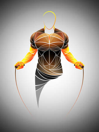 Bodybuilder out vector. Muscular bodybuilder guy standing on gym and posing triceps muscle. Beautiful and muscular black man on dark background. Athlete black.のイラスト素材