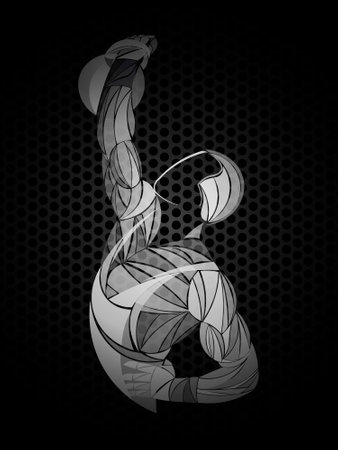 Bodybuilder red. Bodybuilder is dark-skinned. Beautiful and muscular black man on dark background.のイラスト素材