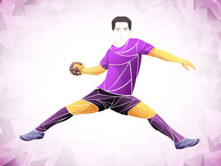 Athlete, handball player sport vector. Handball player isolated on white backgroundのイラスト素材