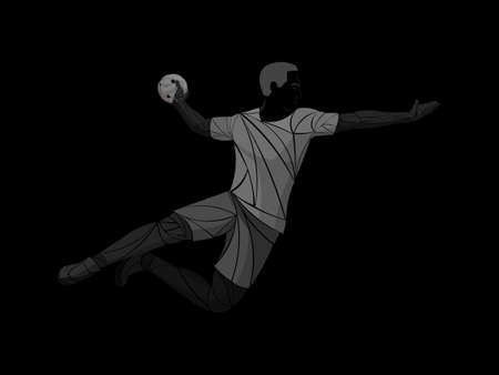 Athlete, handball player sport vector. Handball player isolated on white backgroundのイラスト素材