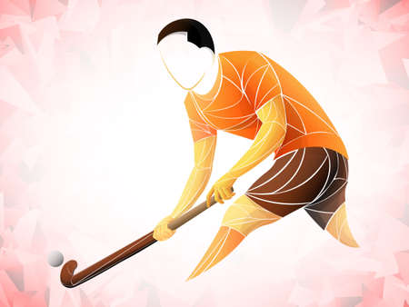 sport hockey grass vector, geometric player, athleteのイラスト素材