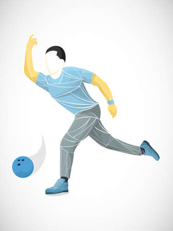 bowling game. player bowling vector athleteのイラスト素材