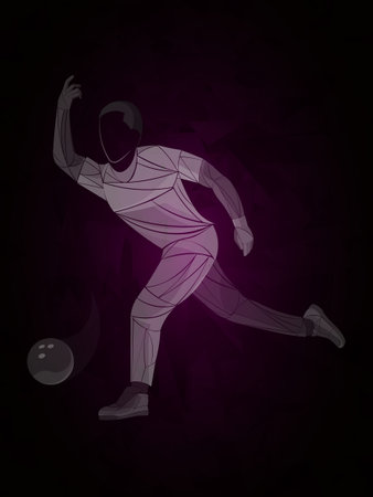 bowling game. player bowling vector athleteのイラスト素材