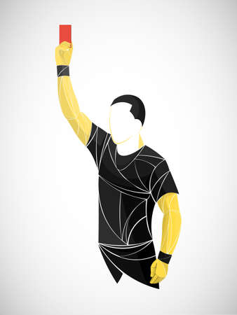Soccer referees, athlete football referees on geometry backgroundのイラスト素材