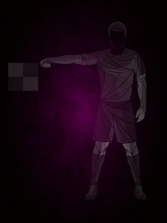 Soccer referees, athlete football referees on geometry backgroundのイラスト素材