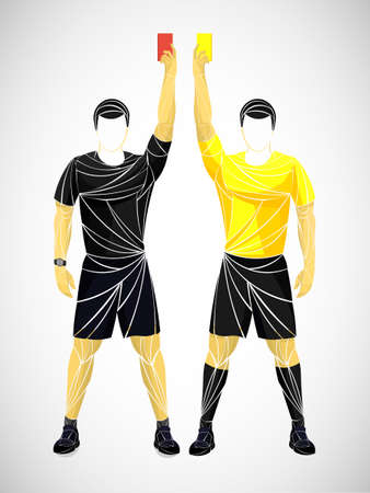 Soccer referees, athlete football referees on geometry backgroundのイラスト素材