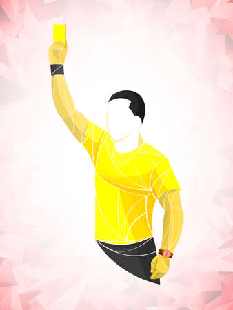 Soccer referees, athlete football referees on geometry backgroundのイラスト素材