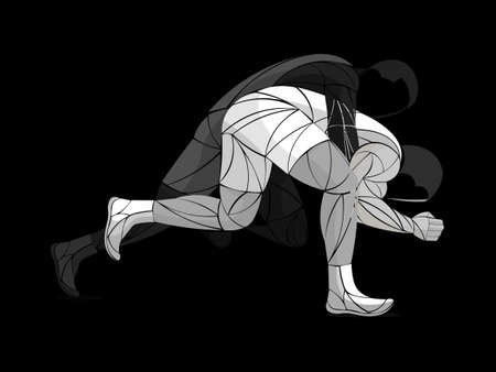 athlete Wrestling vector. wrestling  icon vector isolated. Greco-Roman wrestling