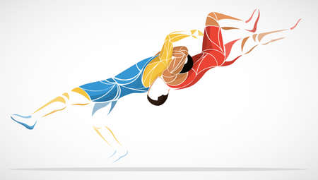 athlete Wrestling vector. wrestling  icon vector isolated. Greco-Roman wrestlingのイラスト素材