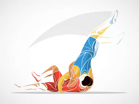 athlete Wrestling vector. wrestling  icon vector isolated. Greco-Roman wrestlingのイラスト素材