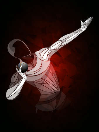 hammer throwing, stylized athlete. illustration of Men Hammer Throw. vector sketch.のイラスト素材