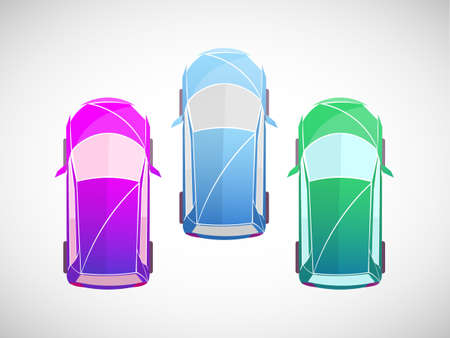 Set of four Sports Cars in side view vector.のイラスト素材