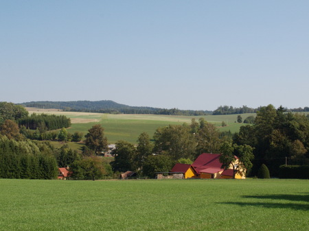 cute small villiage in the Czech Republicの写真素材