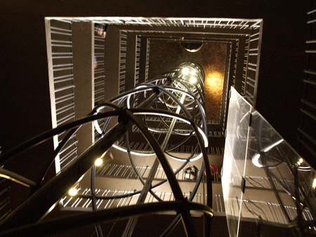 Elevator shaft to exit the Old Town Hall Towerの写真素材