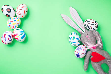 Easter eggs in a packetの写真素材