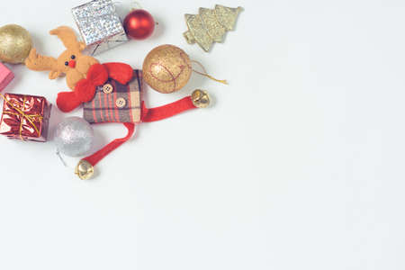 Beautiful Christmas decorations 2020 on a light background.の写真素材