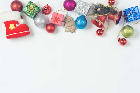 Beautiful Christmas decorations 2020 on a light background.