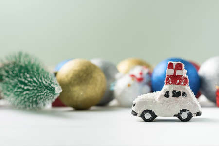 Christmas background of new year decorations 2021 on a light background.の写真素材
