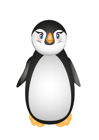 Cute Penguin cartoon flat design vector illustration. Funny penguinのイラスト素材