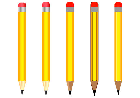 A set of different pencils on a white background. vector illustration.のイラスト素材