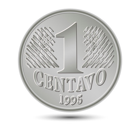 One Brazilian centavo isolated on white background. vector illustration.のイラスト素材