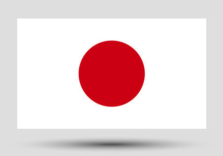 Flag of Japan vector illustration. Flag of Japan in weightlessness.のイラスト素材