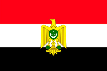 Flag of Egypt. Flag of Egypt from 1952 to 1958 years. vector illustration.のイラスト素材
